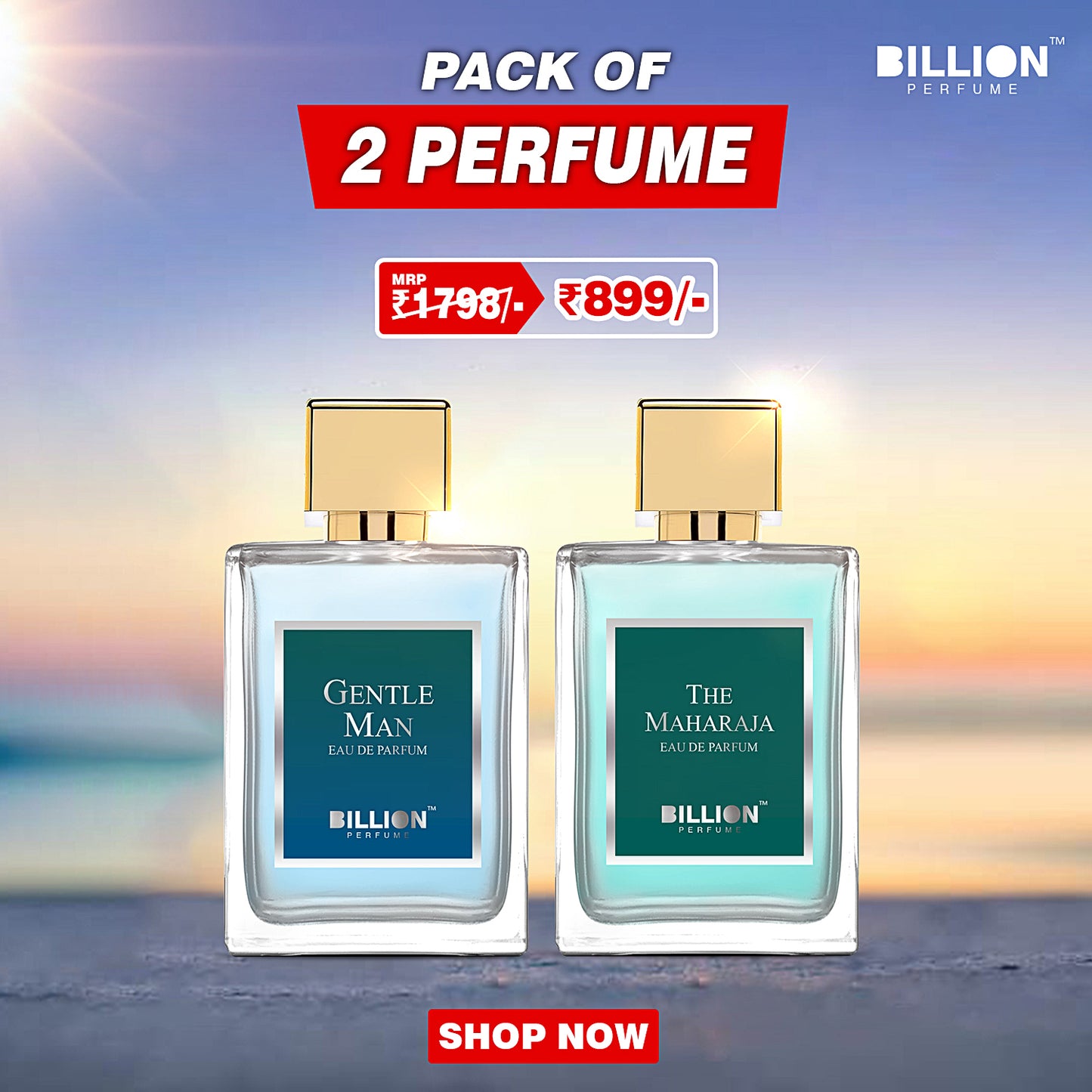 Pack of 2 BIllion Perfume ( Gentle Man 50ml + The Maharaja 50ml )