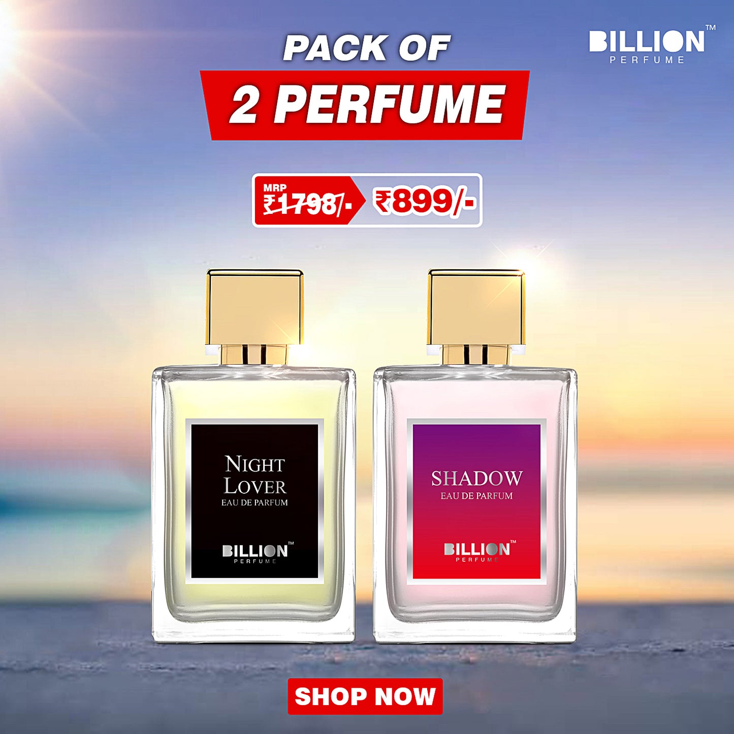 Pack of 2 Billion Perfume ( Night Lover 50ml & Shadow 50ml )