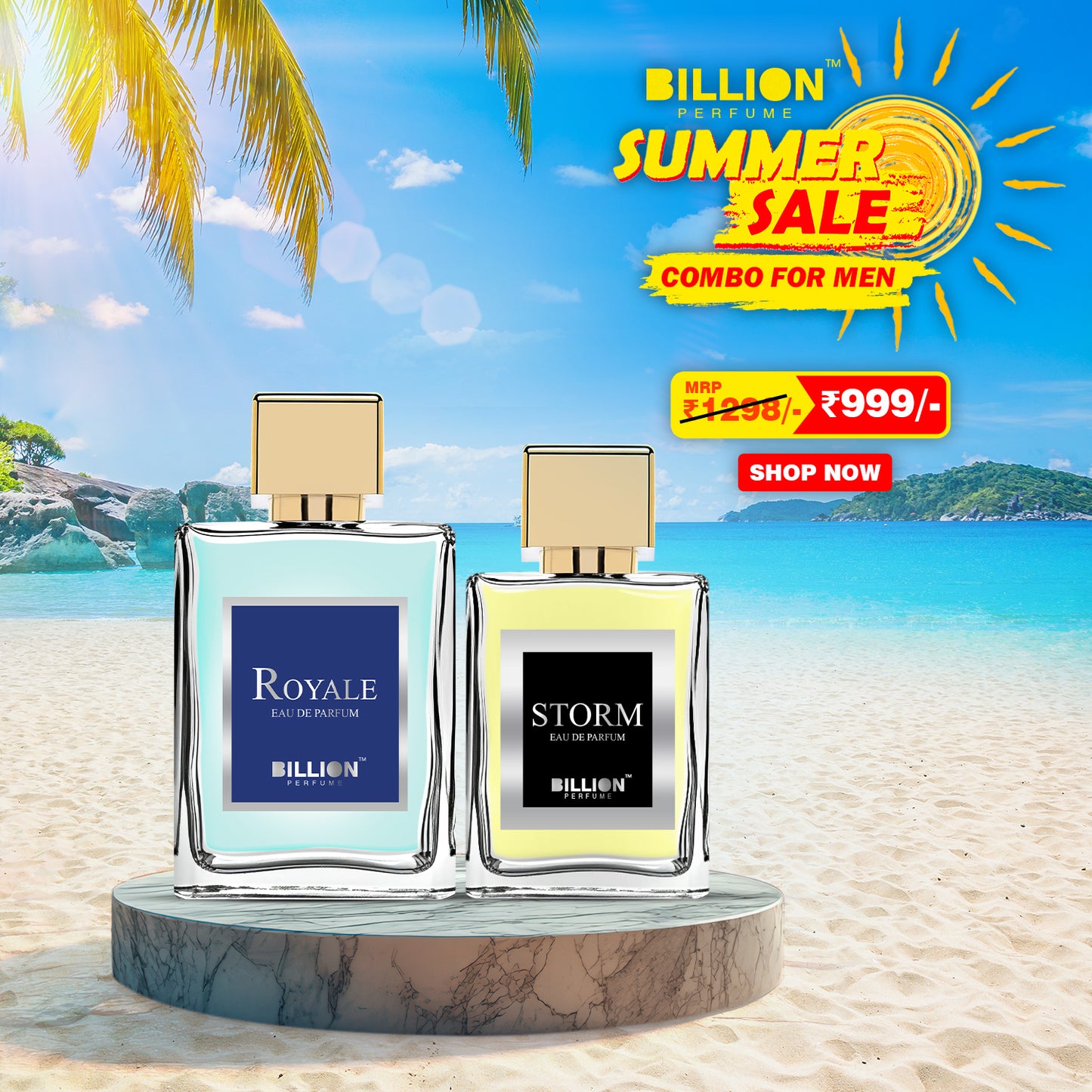 Billion Perfume Summer Combo for Men ( Strom & Royal )