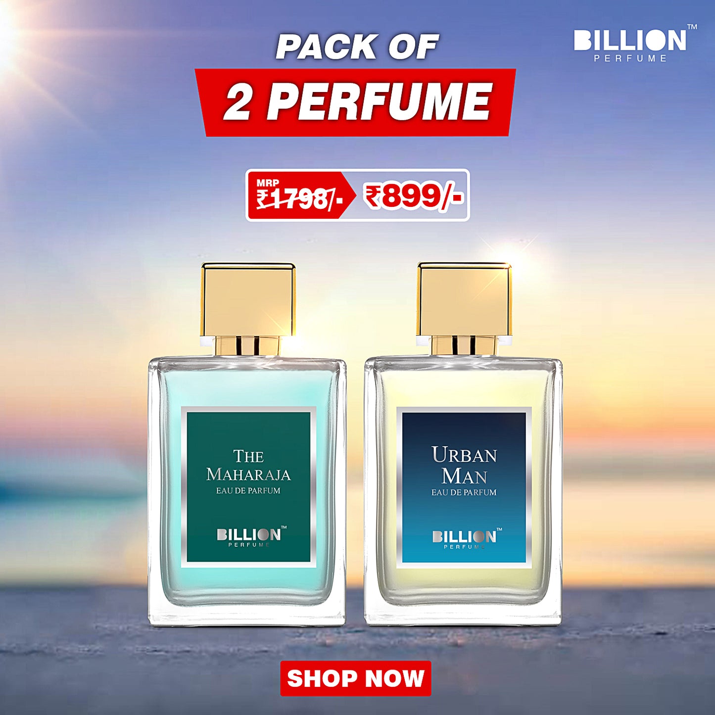 Pack of 2 Billion Perfume ( The Maharaja 50ml & Urban Man 50ml )