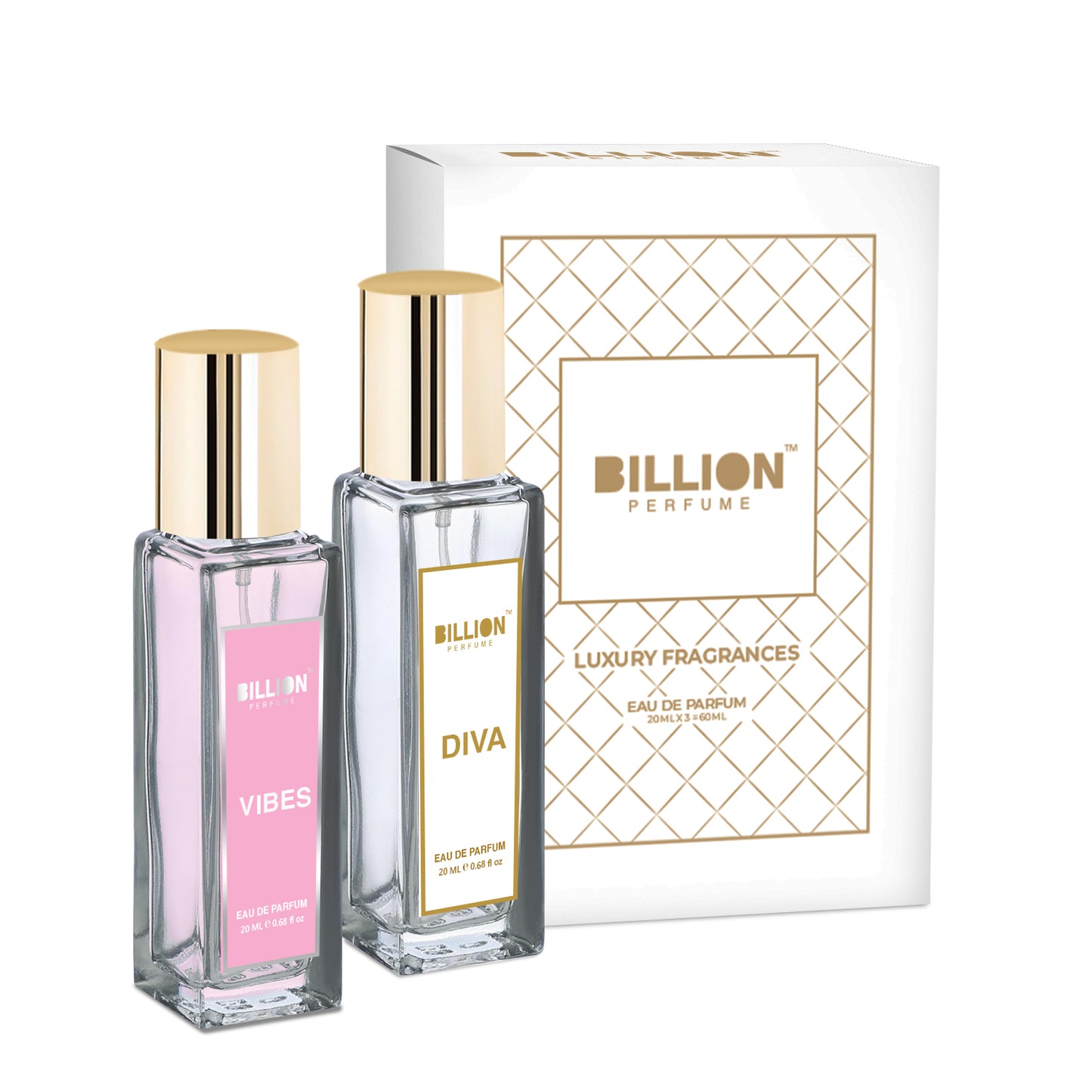 BIllion Perfume Set of 2 - Diva 20ml & Vibes 20ml