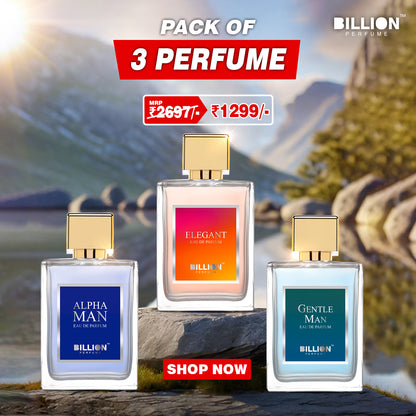 Pack of 3 Billion Perfume ( Alpha Man 50ml, Elegant 50ml and Gentel Man 50ml )